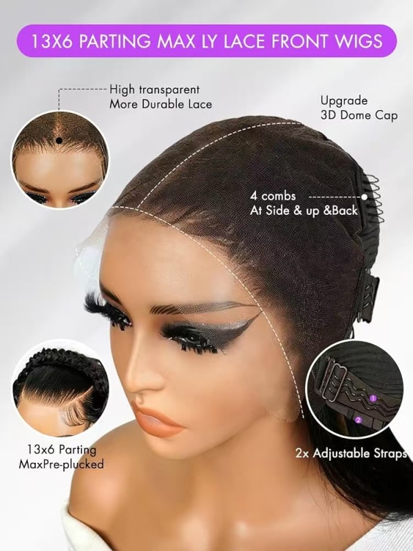13x6 HD Lace Straight Pre-Plucked Wig