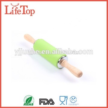 High Quality Custom Wooden Handle Silicone Mini Rolling Pin