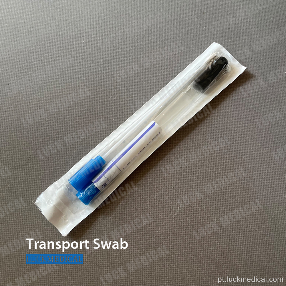 Swab de transporte de amostras de plástico