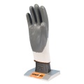 Dust-free white polyester silk gray nitrile coated gloves