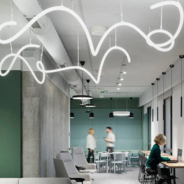360-degree Flex Neon LED Linear Light Chandelier Pendant Lamp