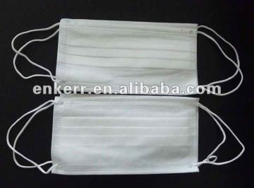 white 3ply non-woven face mask with earloop