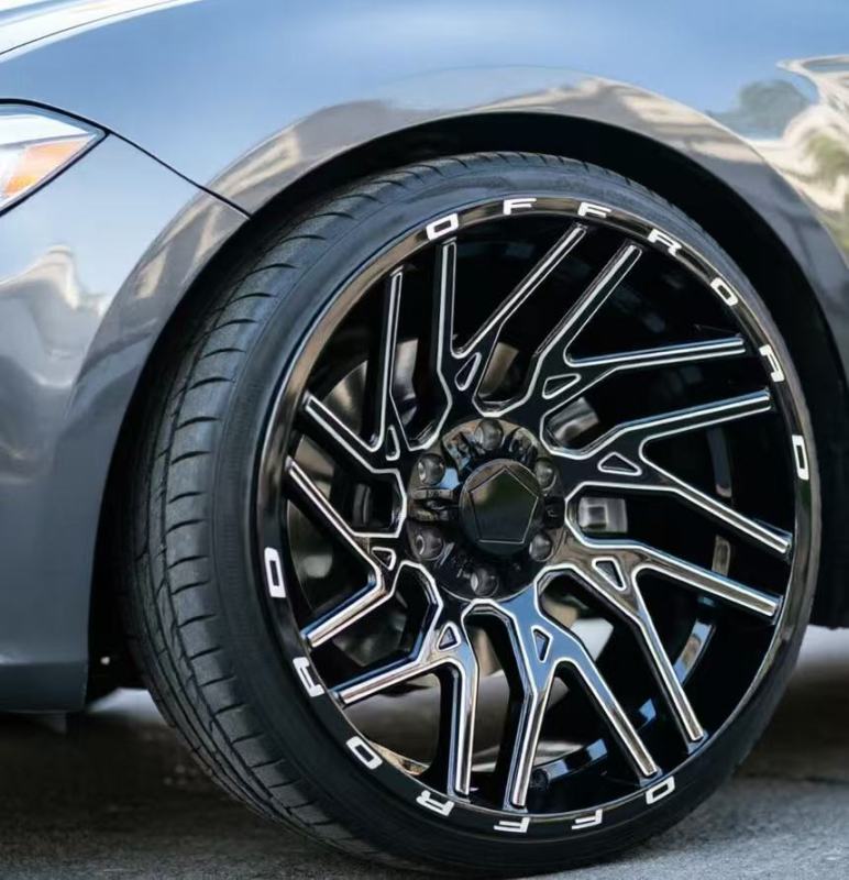 22 inch gloss black milled edge wheels