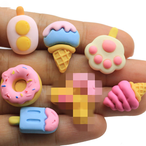 Wholesale Kawaii Resin Sweet Donuts Flatback Cabochons Simulation Food DIY Crafts For Hair Bow Centers Scrapbooking Decor