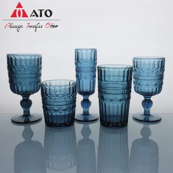 Modern Sustainable Handmade Embossed Goblet Thickened Glass