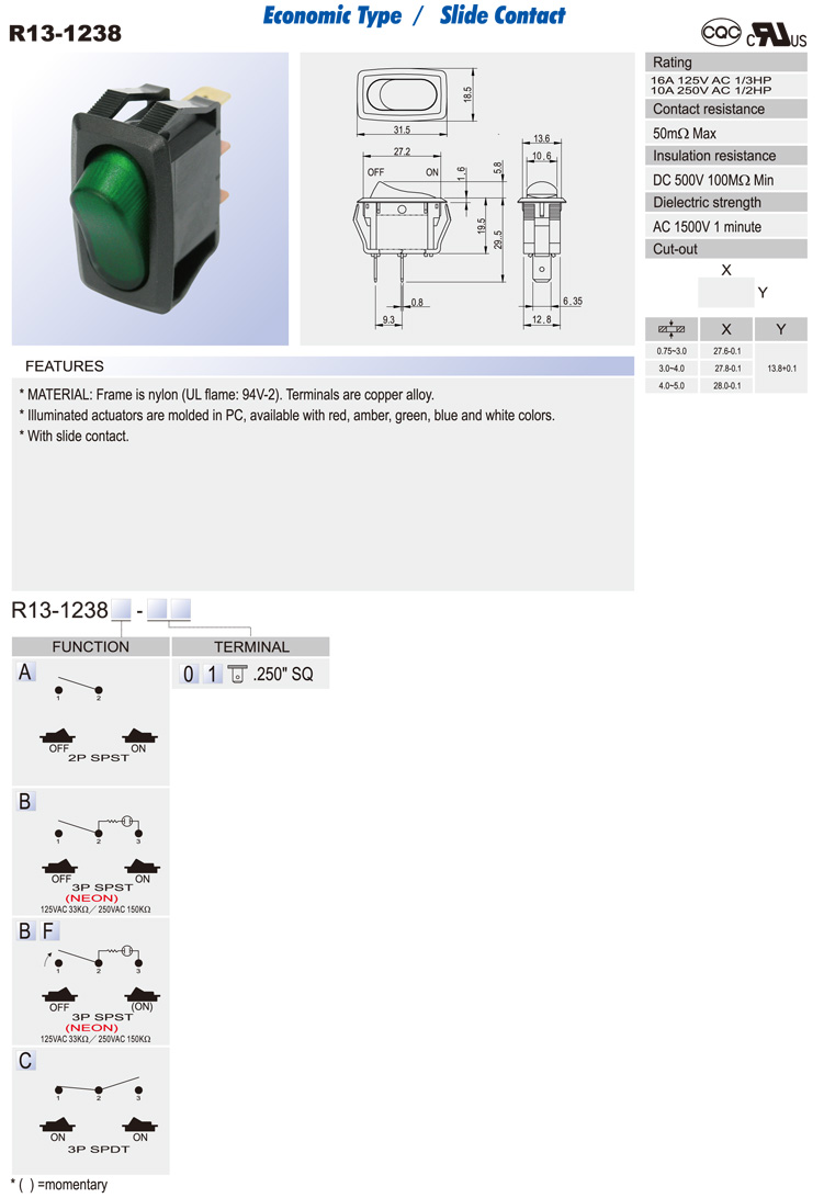 Waterproof Rocker Switch