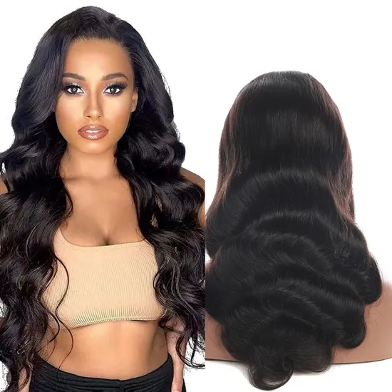 High Quality Wigs Vendor 18" Bodywave 100 Brizillian Virgin Human Hair Lace Frontal Wig With Baby Hair