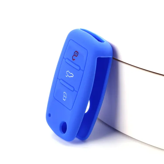Silicone 3 Buttons Car Key Cover For Skoda