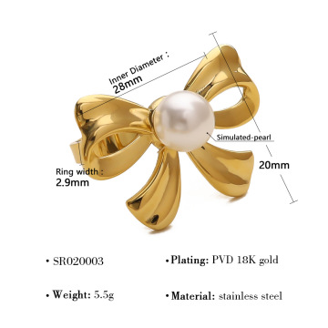 Butterfly Pearl Ring Butterfly Pearl Ring Female Niche High-End Ring Manufactory
