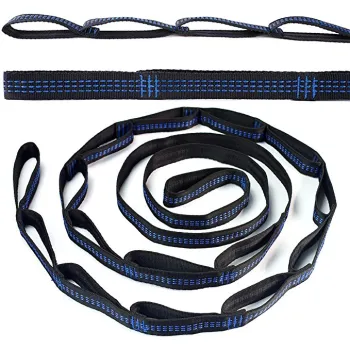 Adjustable Loops Long Suspension Hammock Hanging Band - 2800 LBS Capacity, Heavy Duty & Tree Friendly - Easy Setup