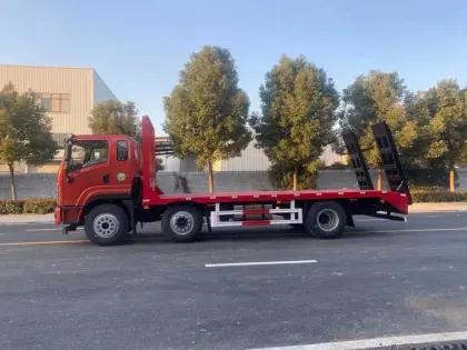 Flatbed truck 3 axles 6x2 excavator carrier