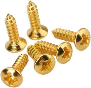 Micro Grub Screw Pick Guard Mounting Oval Screws with Brass Pivot for Fender Guitar