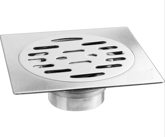 Square kitchen floor conceals invisible floor drain