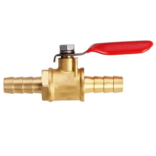 Forged Brass Pipe Tubing Fitting Coupler Mini Ball Valve 5/16" Hose Barb 180 Degree Operation Handle Rated to 600WOG