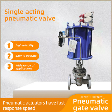 Single-acting pneumatic gate valve