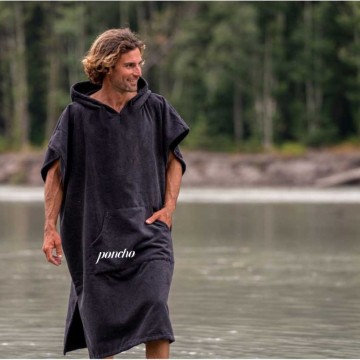 Suede Surf Poncho Veranderend gewaad met kap