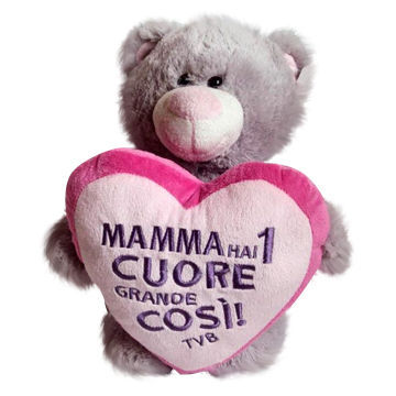 Plush Bear, Hand with Large Heart