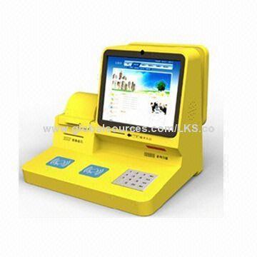 Kiosk desk self-service terminal style with double two-sides 17-inch LCD monitor