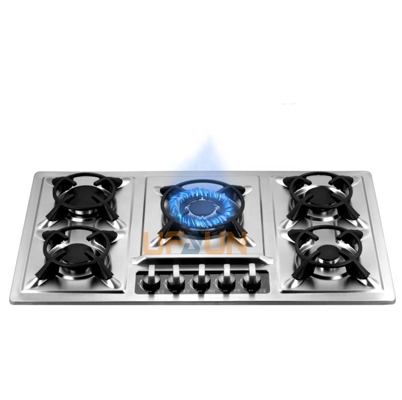 5 Burners with Safety Device Knob Control Restaurant Gas Stove