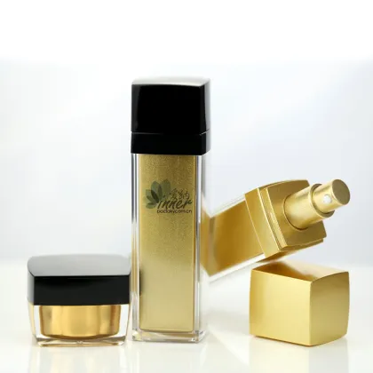 square cosmetics pump cosmetic jars skincare bottle