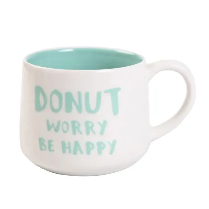 Handmade Ceramic Coffee Cup with Rabbit Cartoon for Birthday Gift