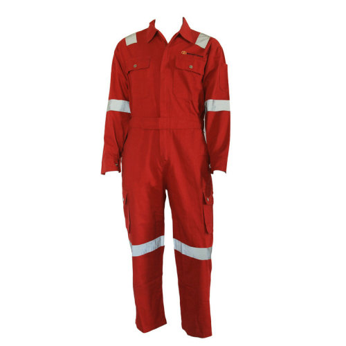 Pakaian Kerja Coverall Tahan Api Kinerja Tinggi Merah