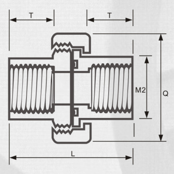 ASTM SCH80 UPVC Union Feminino cor cinza escuro