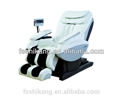 electric white leather massage chair