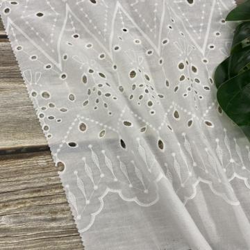 Off  White 100% Cotton Eyelet Embroidery Fabric