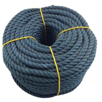 Blue Polyester Dock Line - 3 Strand Twisted Hawser Rope for Ship Mooring or Towing