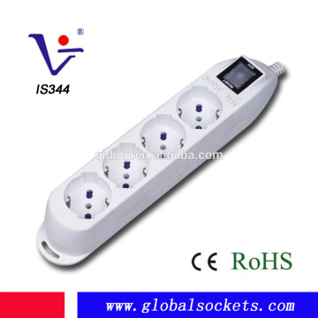 european power socket with master switch