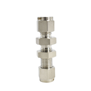SS316L Stainless Steel Compression Fitting Bulkhead Union Double Ferrule Connectors