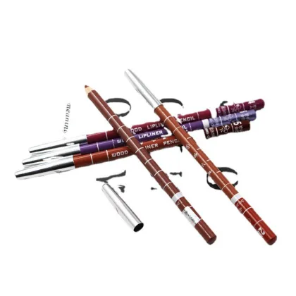 Long-lasting waterproof wooden lip liner pencil makeup