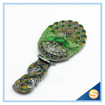 Peacock handle mirror ,compact mirrors wholesale,wedding gift pocket mirror,cheap small cosmetic mirror