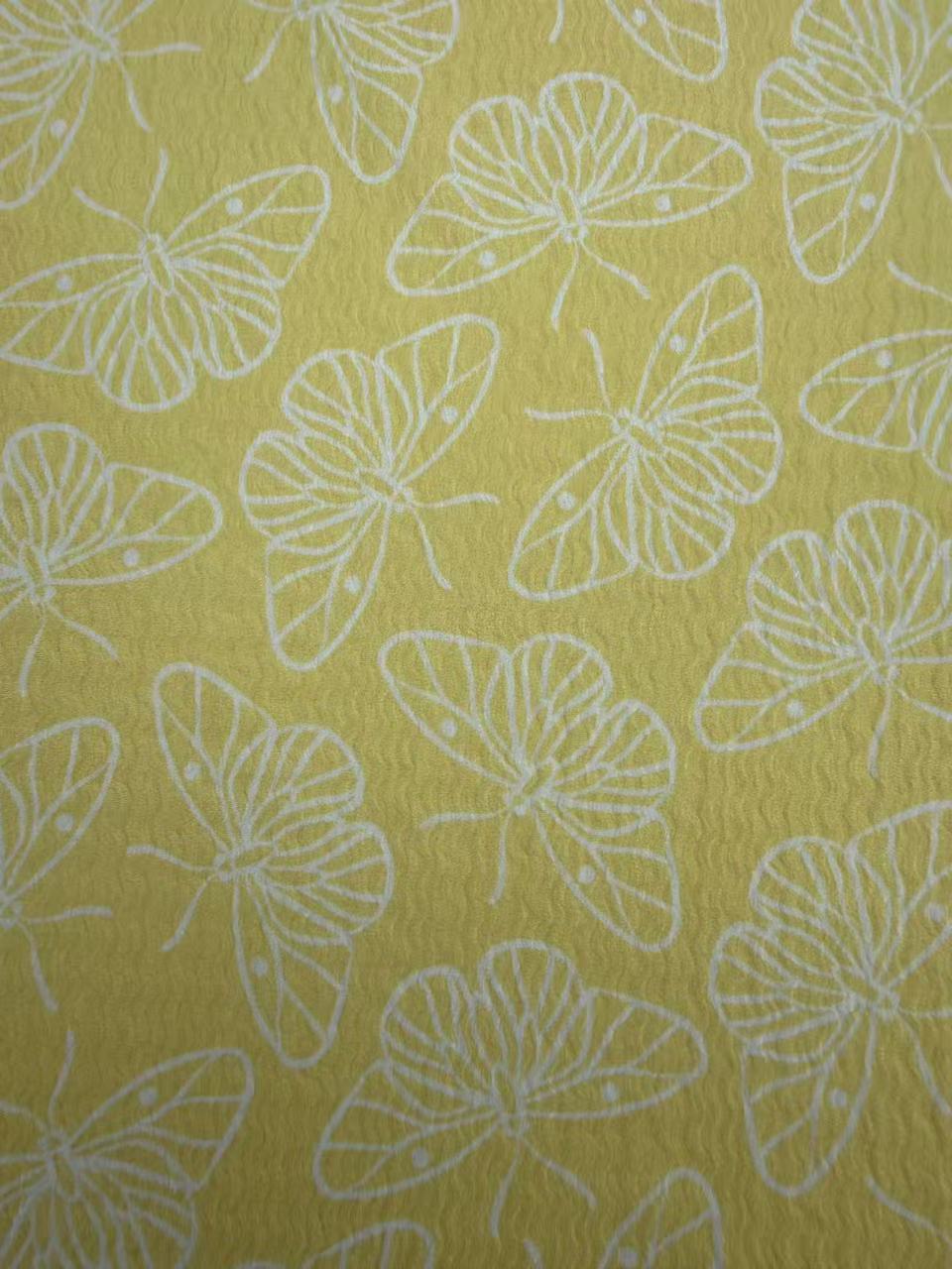 butterfly print crepe fabrics