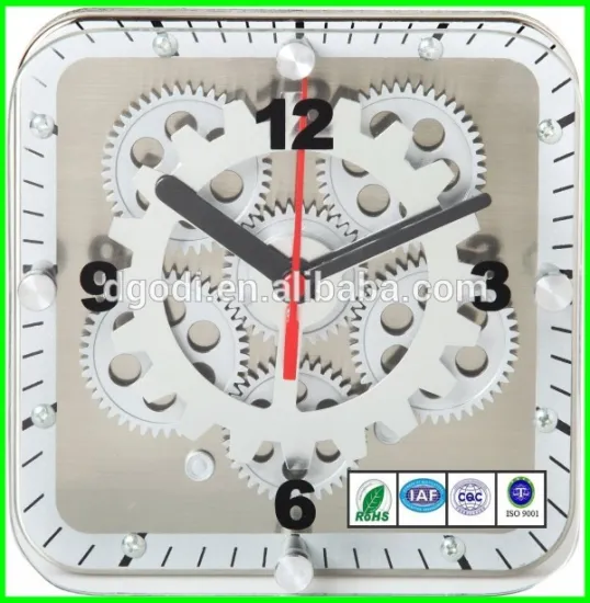 Handmade Oversized 3d Retro Rustic Decorative Luxury Art Big Gear Wooden Vintage Large Wall Clock on the Wall for Gift