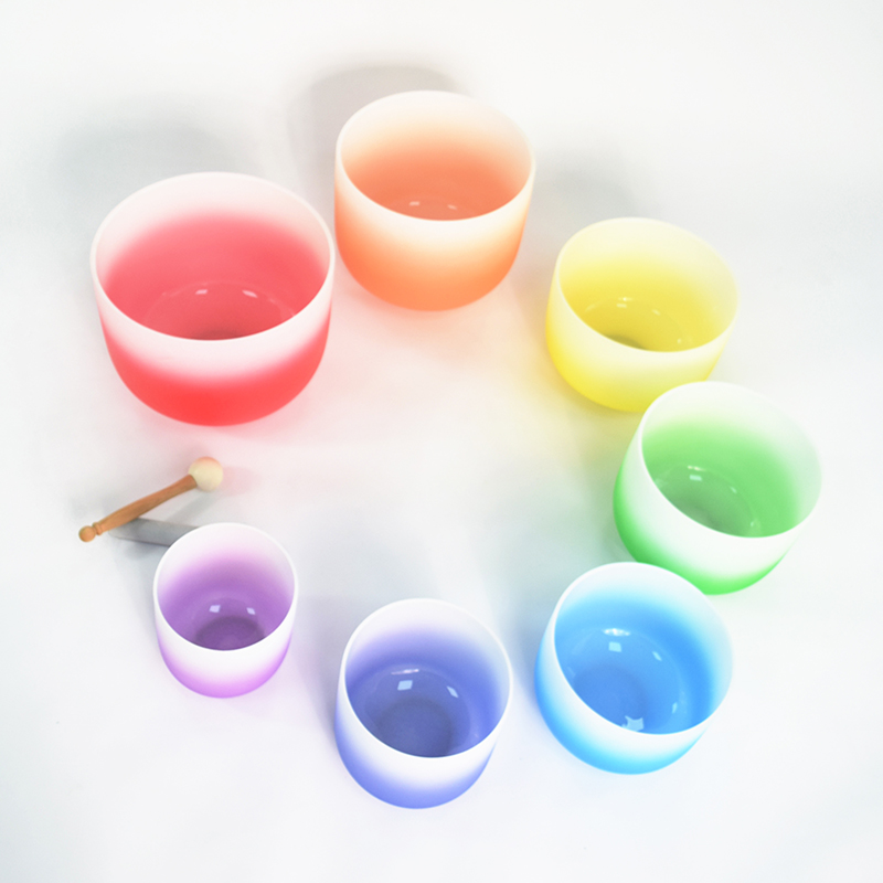 Gradient Chakra Crystal Singing Bowls