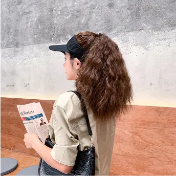 wholesale Baseball Cap with Synthetic Natural Wavy Hair Extensions Women Wig Adjustable Hats women wig baseball hat
