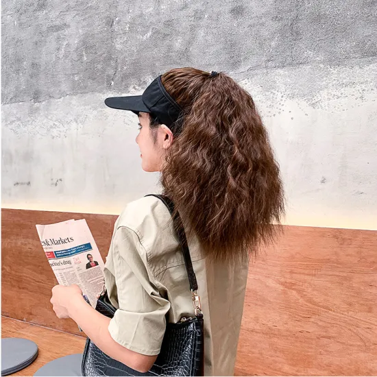 wholesale Baseball Cap with Synthetic Natural Wavy Hair Extensions Women Wig Adjustable Hats women wig baseball hat