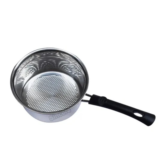 Mini Cooking Pot Stainless Steel Milkpot Wooden Handle