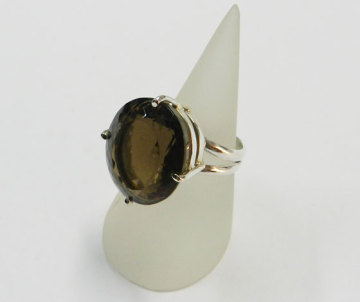 925 Sterling Silver Smoky Quartz Gemstone Ring