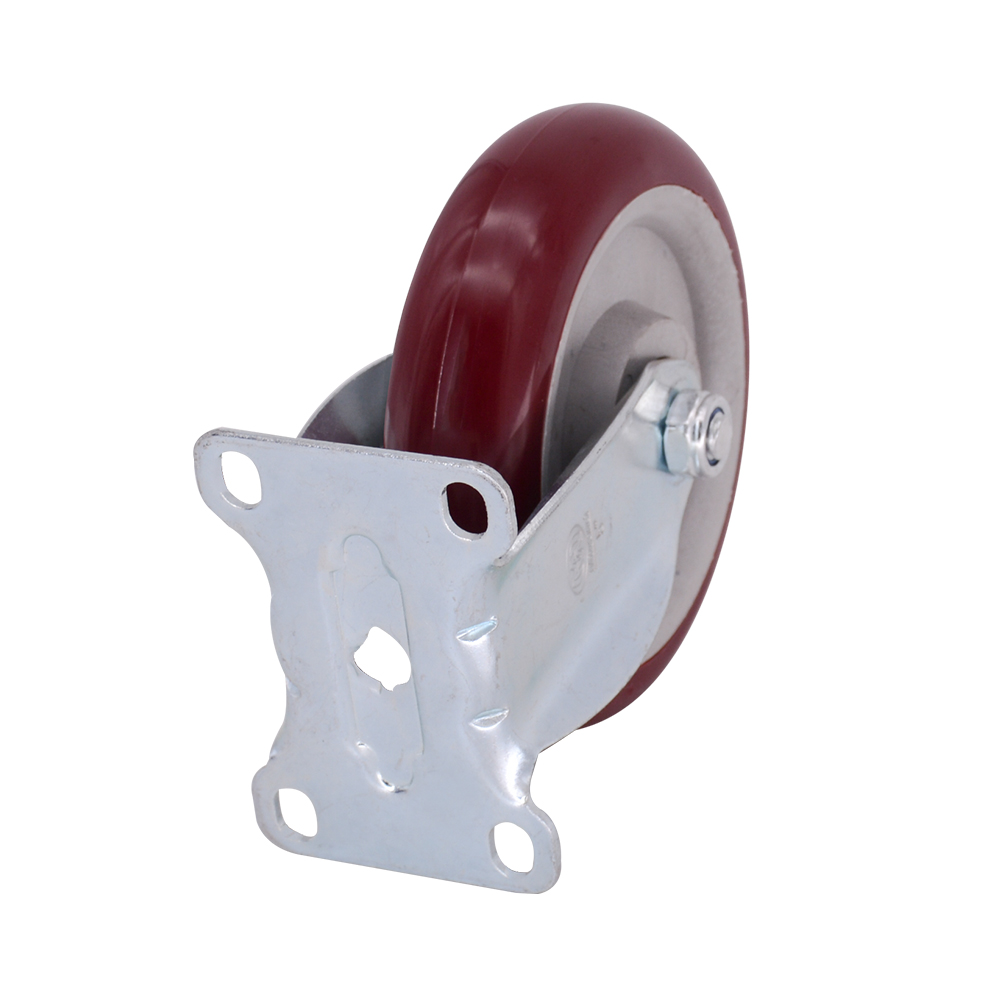 5 inch trung bình nhiệm vụ PVC (PU) Caster Wheel-Dark Red