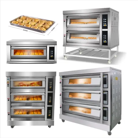 Electric and Gas Bakery Ovens for Sale in Guangzhou – 2-3 Deck Cake Pizza Bread Baking Ovens