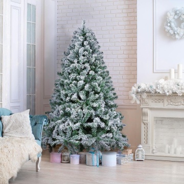 PE PVC Flocked Artificial Christmas Tree for Indoor/Outdoor Decorating