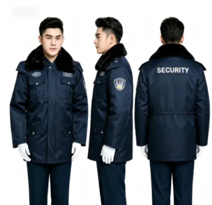Security Winter Coat Reflective Warm Long Coat