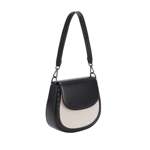 Trendy Leather Crossbody Saddle Bag