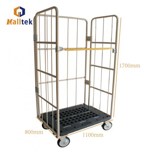 Grid Plastic Bottom Warehouse Stock Trolley