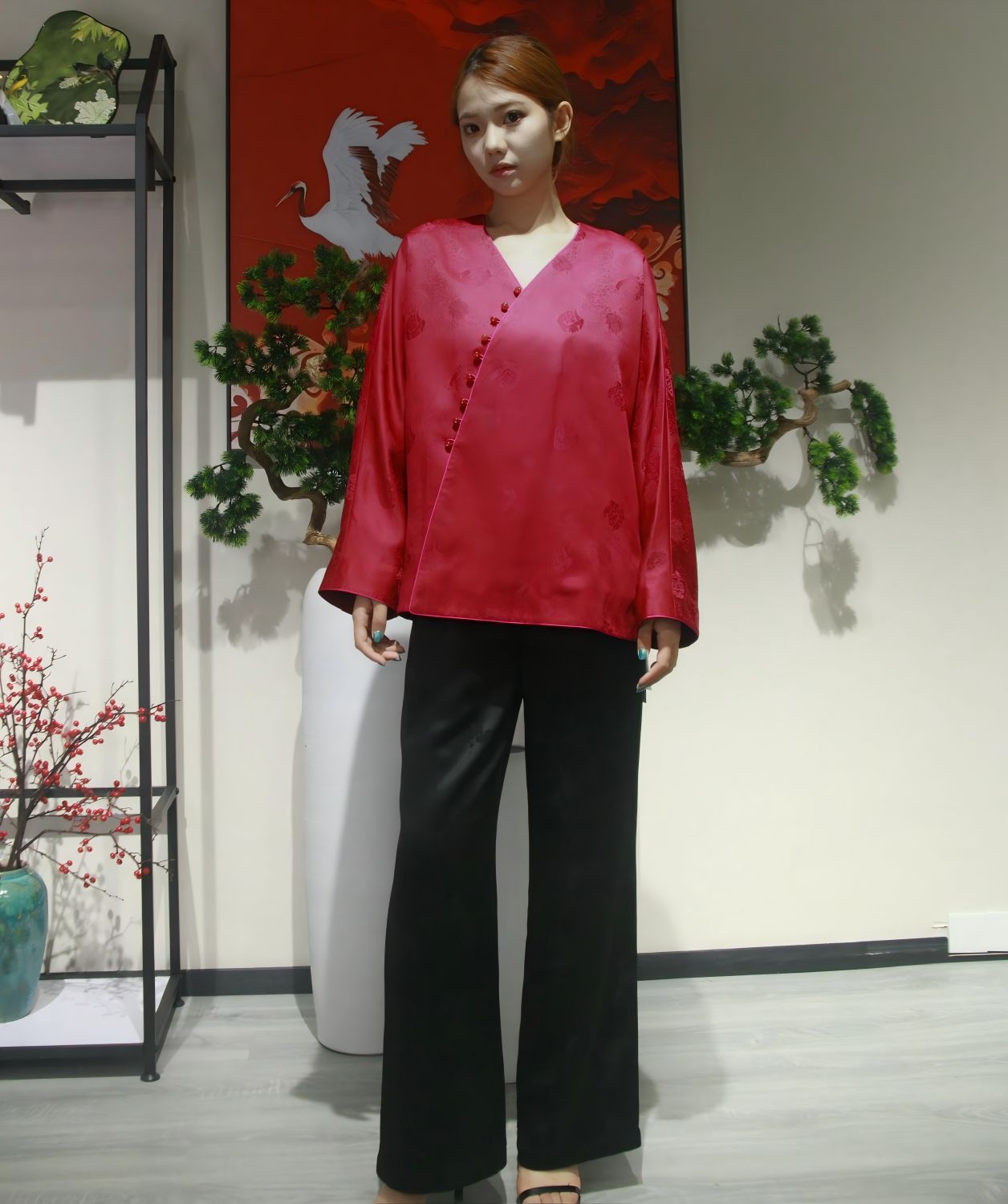 blusa de color ciruela