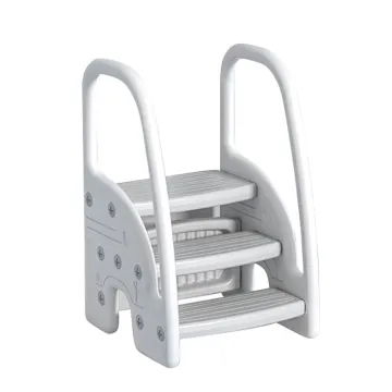 Foldable Plastic Kids Kitchen with 2-3 Step Stool and Handle
