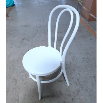 Wedding Garden Chair: Outdoor Stackable Plastic Thonet Chairs with Bentwood Back and White Resin